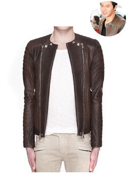 13SS New biker leather jacket